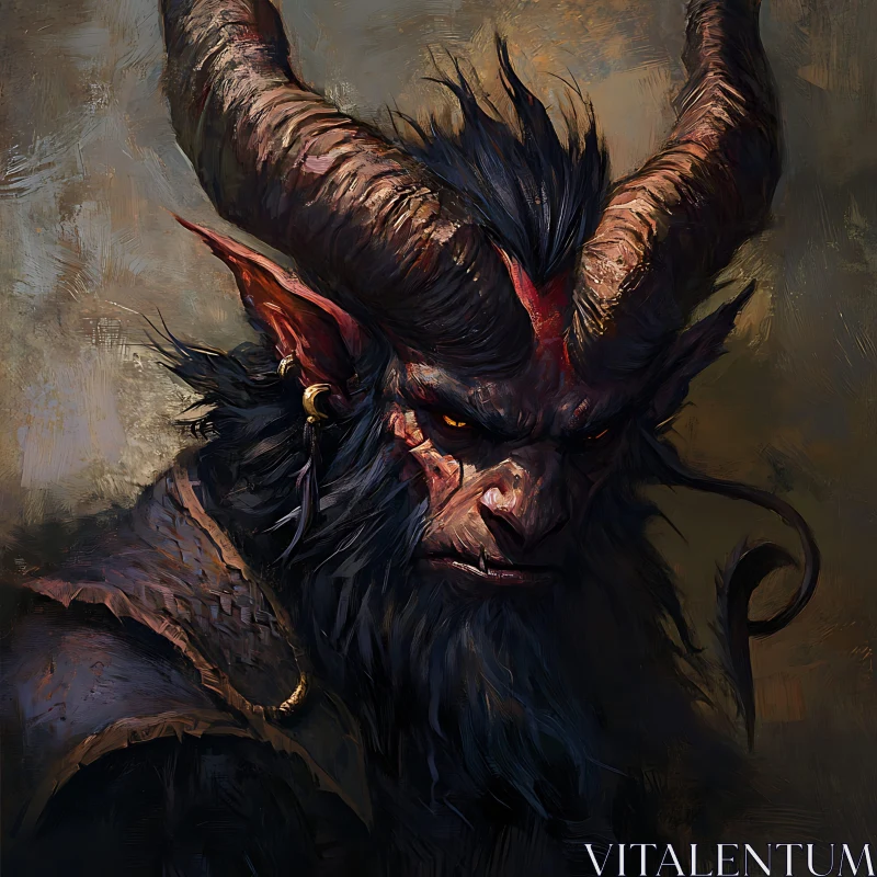 AI ART Mystic Demon with Horns and Fur