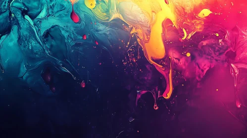 Fluid Colourful Abstract Painting