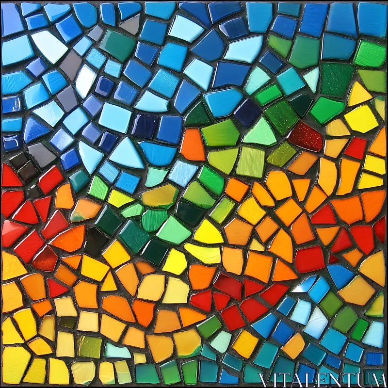 AI ART Vibrant Mosaic Tile Artwork