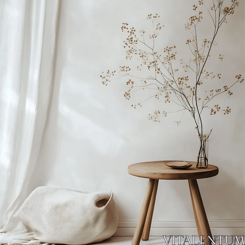 AI ART Minimalist Home Decor with Natural Elements