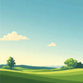 Scenic Green Hills and Blue Sky