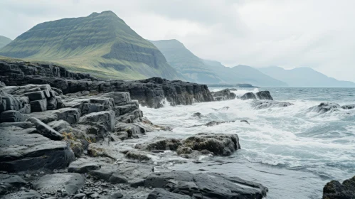 Captivating Rocky Coast with Crashing Waves | Stunning Nature Art