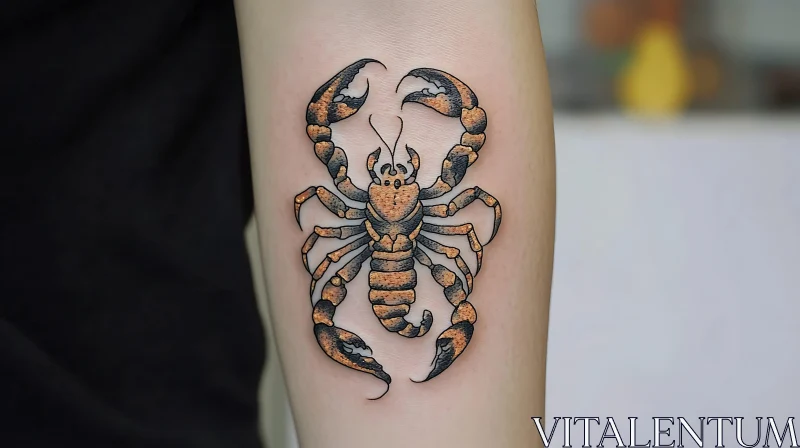 AI ART Detailed Scorpion Tattoo on Arm