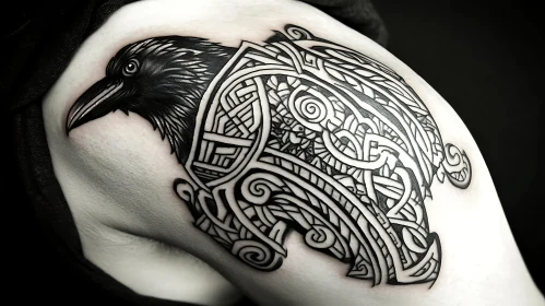 Celtic Raven Tattoo Design