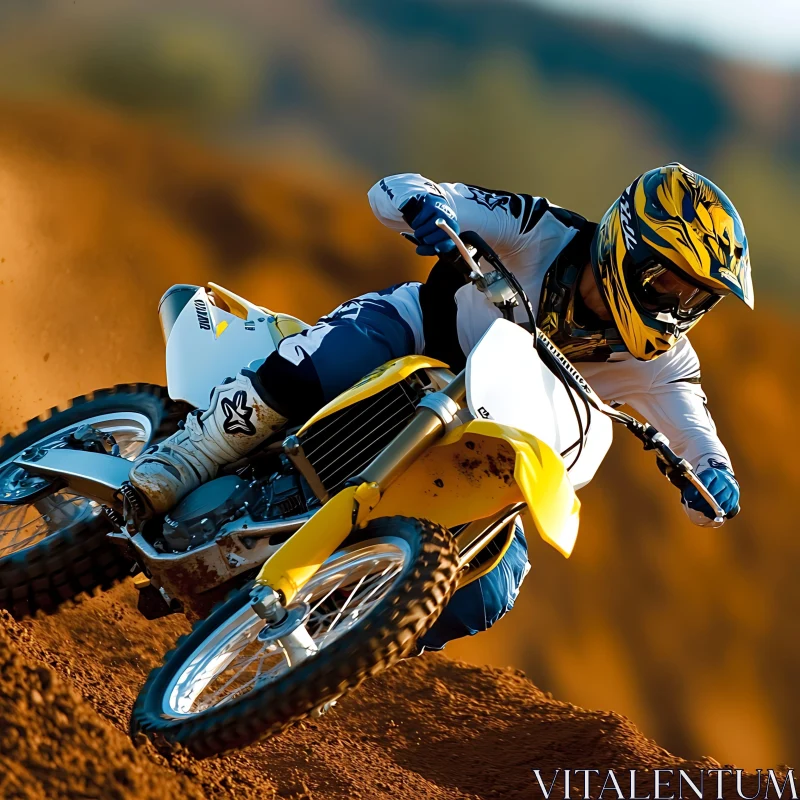 Dirt Bike Rider in Action AI Image