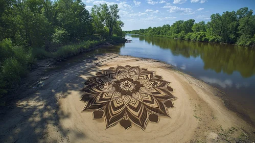 Mandala Sand Art by the Riverside