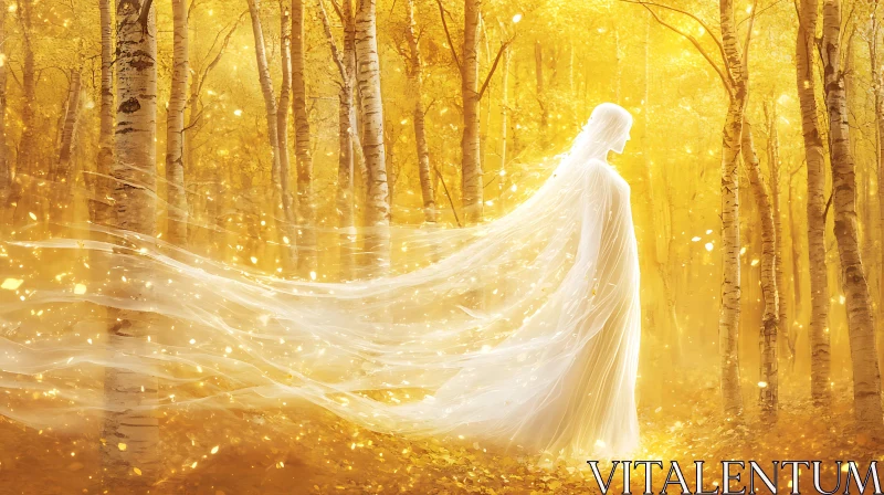 Mystical Forest Spirit in Autumnal Light AI Image