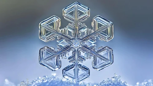 Detailed Snowflake Macro Image