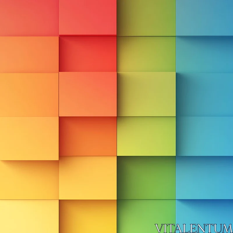 Spectrum of Colors Geometric Composition AI Image