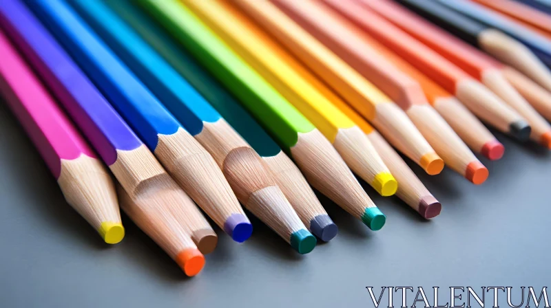 AI ART Colorful Pencils Arranged in Row