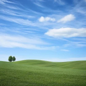 Peaceful Green Field Landscape