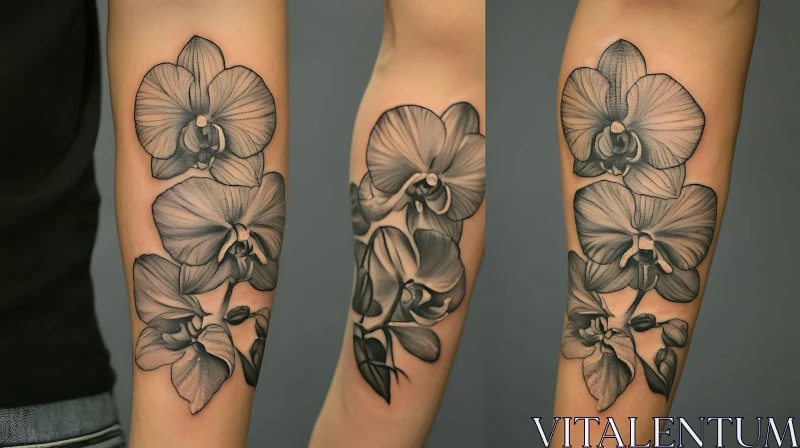 Orchid Flower Forearm Tattoo Design AI Image