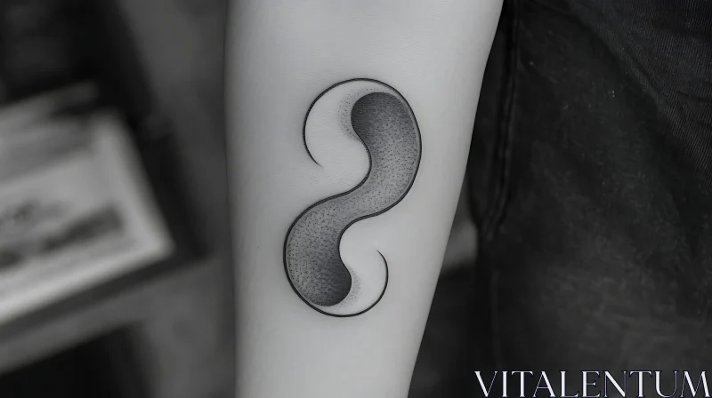 Symmetrical Wave-Like Tattoo on Skin AI Image