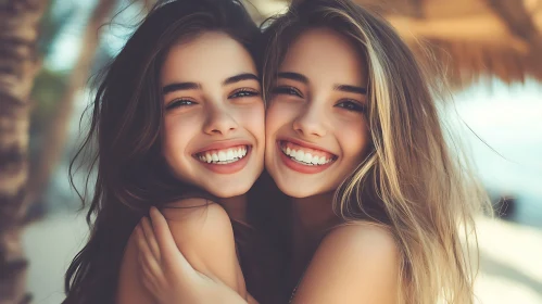 Two Friends Smiling Together