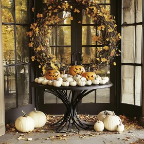 Festive Halloween Pumpkin Display