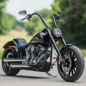Classic Motorcycle on Scenic Route