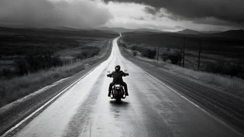 Monochrome Motorcycle Journey