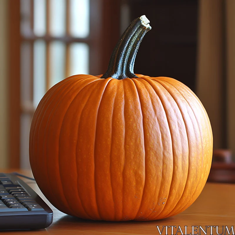 AI ART Beautiful Orange Pumpkin Indoors