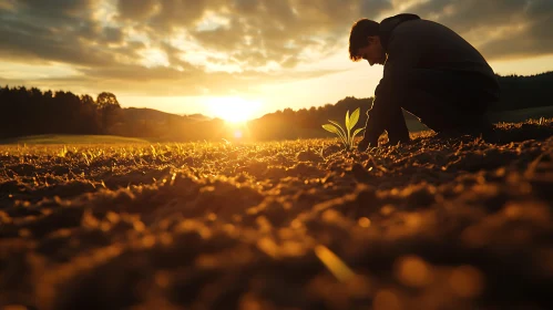 New Life: Planting at Dusk