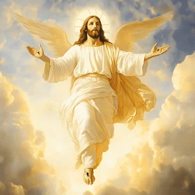 Angel with Wings in the Clouds