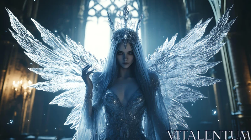 Frozen Majesty: Portrait of an Ice Queen AI Image