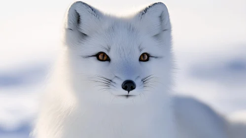 White Arctic Fox Close-Up