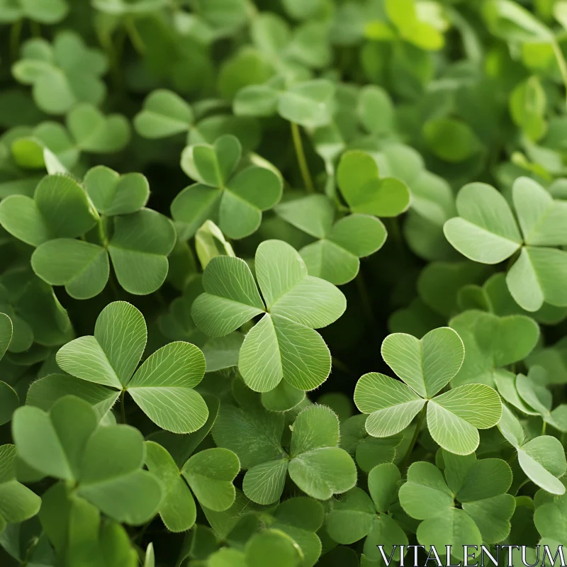 Vibrant Green Clover Foliage AI Image