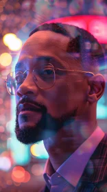 Will Smith Stylish Neon Portrait