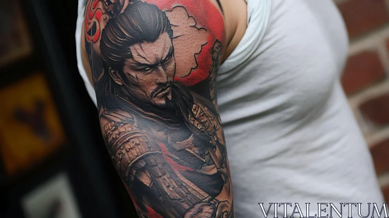 Intricate Samurai Arm Ink AI Image