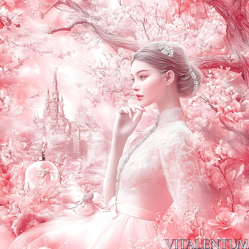 Ethereal Pink Blossom Dreamscape AI Image