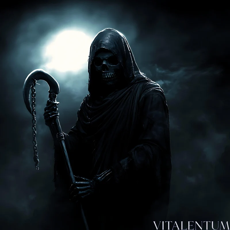 AI ART Cloaked Figure with Scythe