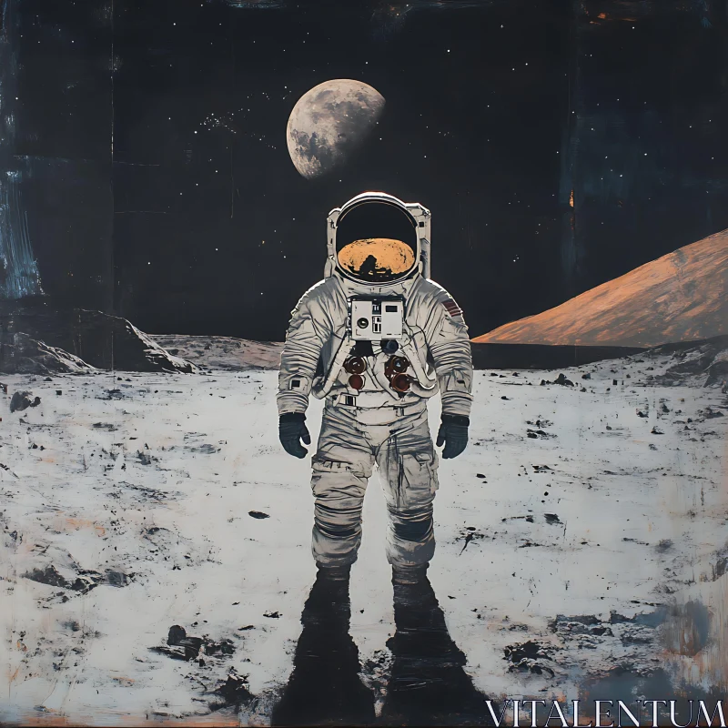 Lunar Explorer Painting AI Image