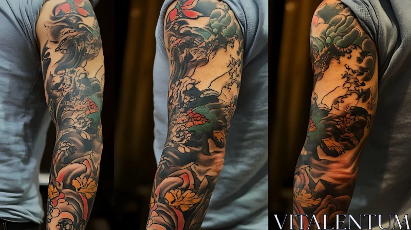 Detailed Sleeve Tattoo on Arm AI Image