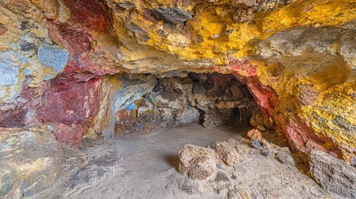 Colorful Cave with Mineral Rich Walls