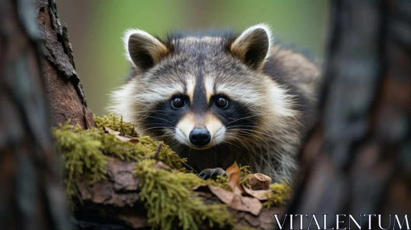 Endangered Raccoon in Forest - A Soft-Focus Portrait AI Image