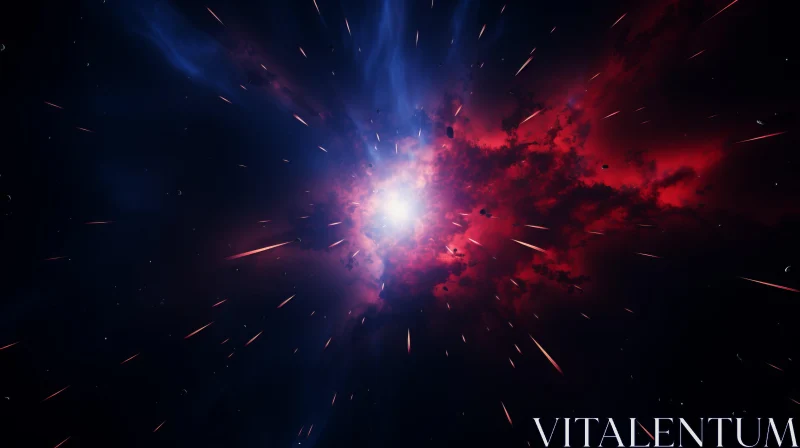 Explosive Starry Space - Chaotic Beauty of the Cosmos AI Image