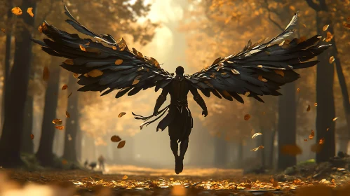 Dark Angel in Golden Woods