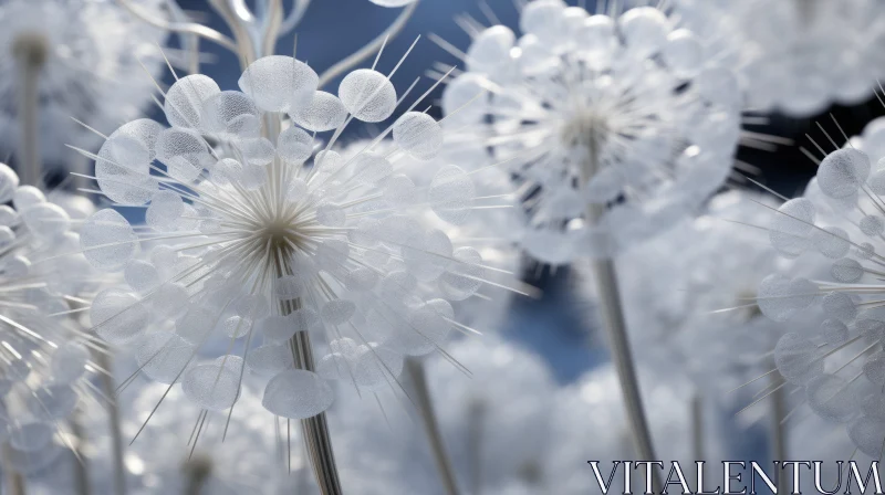 White Dandelion Flowers in Cinema4D Style: A Dreamlike Imagery AI Image