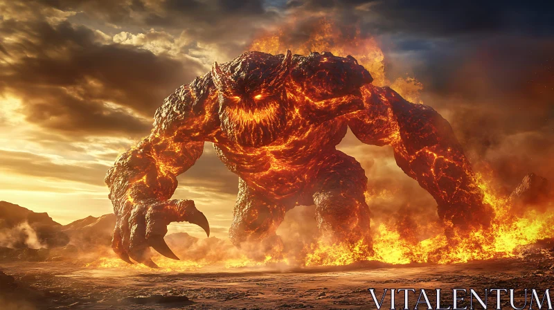 AI ART Molten Giant: A Fiery Colossus