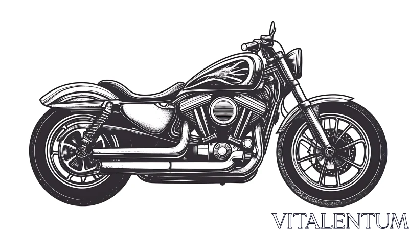 Monochrome Motorcycle Art - Vehicle Design AI Image