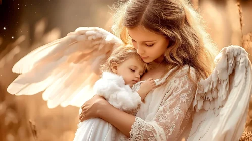 Guardian Angel with Sleeping Child