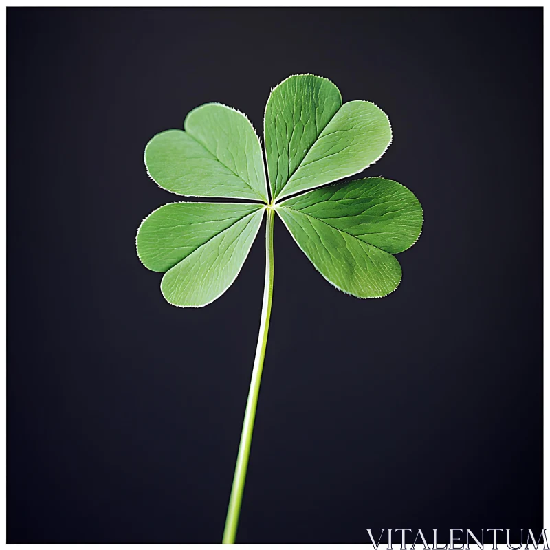 Detailed Image of a Four-Leaf Clover AI Image