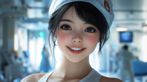 Cheerful Nurse in a Medical Setting