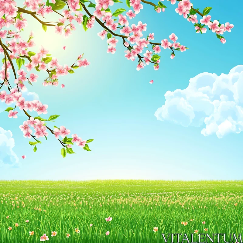 AI ART Blossoming Meadow Under Sky