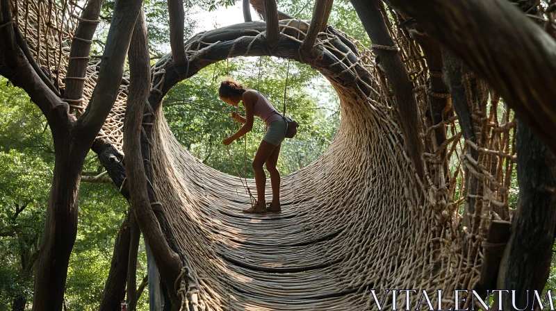 Adventurous Tree House in Nature AI Image