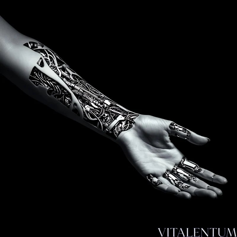 Mechanical Human Arm Enhancement AI Image