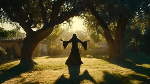 Mystical Woman in Garden