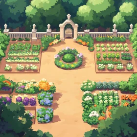 Scenic Flower Garden Landscape