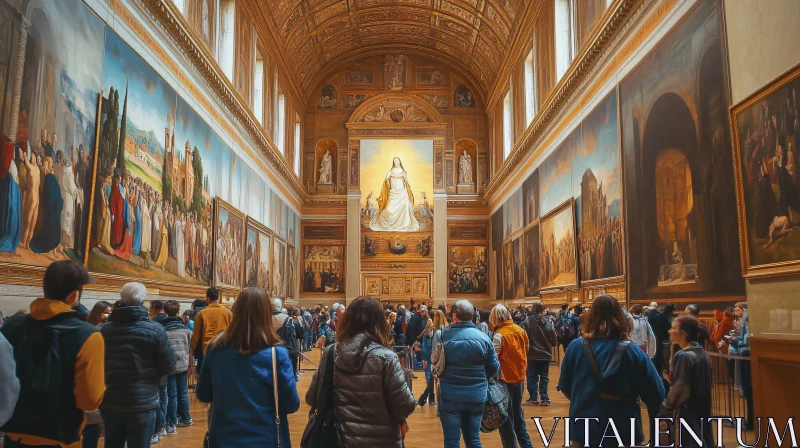 AI ART Art Enthusiasts in a Stately Museum