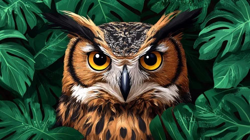 Vivid Eyes of the Owl in Nature